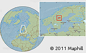 Savanna Style Location Map of Bräcke Kommun, within the entire country, hill shading