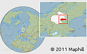 Savanna Style Location Map of Bräcke Kommun, highlighted parent region, hill shading