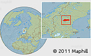 Savanna Style Location Map of Bräcke Kommun, hill shading