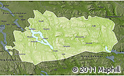 Physical Map of Bräcke Kommun, darken