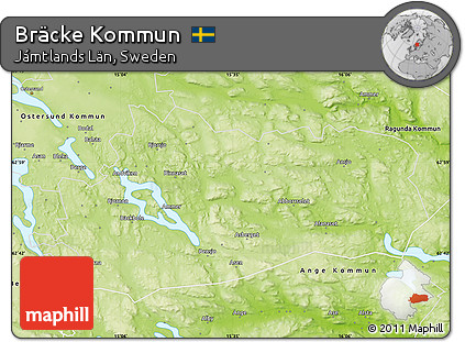 Physical Map of Bräcke Kommun