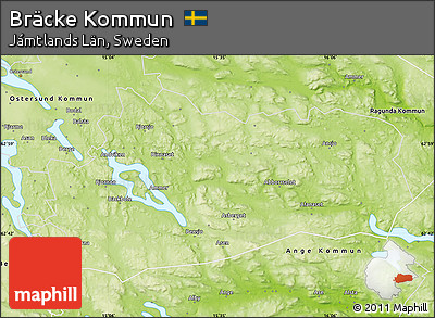 Physical Map of Bräcke Kommun