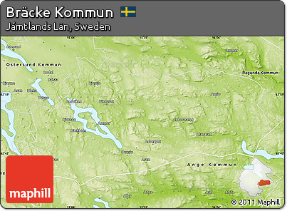 Physical Map of Bräcke Kommun