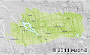 Physical Map of Bräcke Kommun, lighten, desaturated