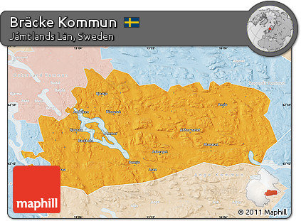 Political Map of Bräcke Kommun, lighten