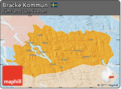 Political Map of Bräcke Kommun, lighten