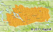 Political Map of Bräcke Kommun, physical outside