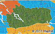 Satellite Map of Bräcke Kommun, political outside