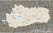 Shaded Relief Map of Bräcke Kommun, darken