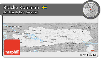 Gray Panoramic Map of Bräcke Kommun