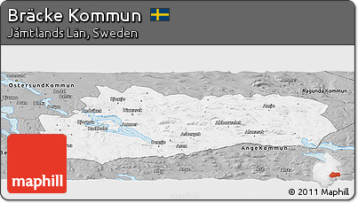 Gray Panoramic Map of Bräcke Kommun