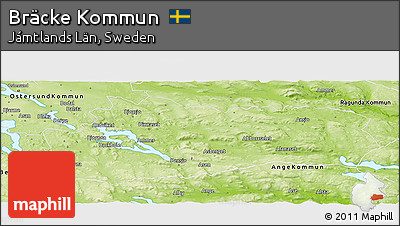 Physical Panoramic Map of Bräcke Kommun