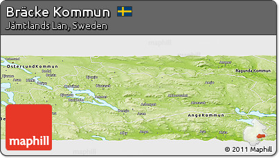 Physical Panoramic Map of Bräcke Kommun