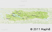 Physical Panoramic Map of Bräcke Kommun, lighten