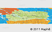 Physical Panoramic Map of Bräcke Kommun, political outside