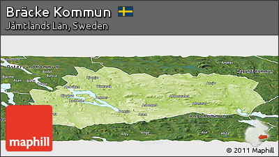 Physical Panoramic Map of Bräcke Kommun, satellite outside