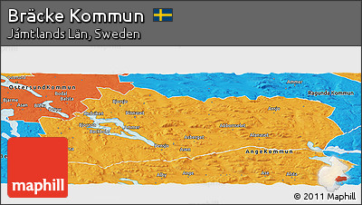 Political Panoramic Map of Bräcke Kommun