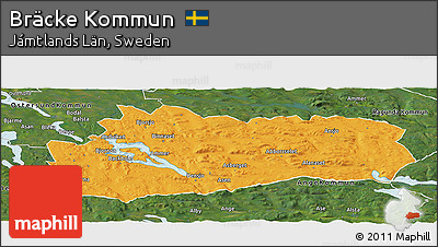 Political Panoramic Map of Bräcke Kommun, satellite outside