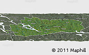 Satellite Panoramic Map of Bräcke Kommun, semi-desaturated