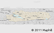 Shaded Relief Panoramic Map of Bräcke Kommun, desaturated