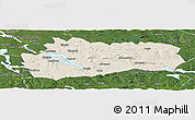 Shaded Relief Panoramic Map of Bräcke Kommun, satellite outside