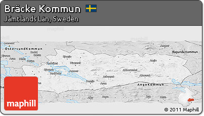 Silver Style Panoramic Map of Bräcke Kommun