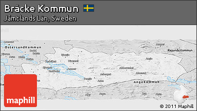 Silver Style Panoramic Map of Bräcke Kommun