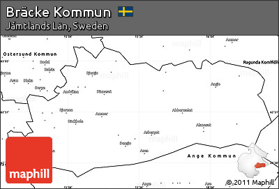Blank Simple Map of Bräcke Kommun