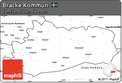 Blank Simple Map of Bräcke Kommun