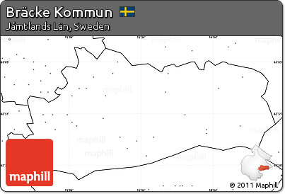 Blank Simple Map of Bräcke Kommun, no labels