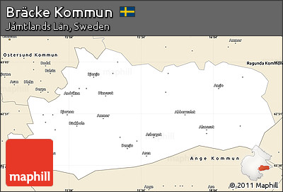 Classic Style Simple Map of Bräcke Kommun