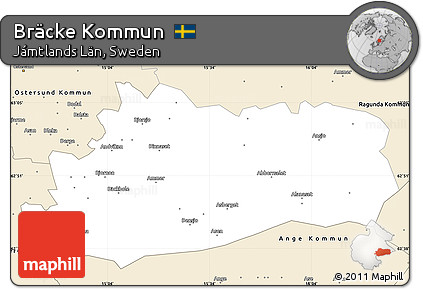 Classic Style Simple Map of Bräcke Kommun