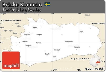 Classic Style Simple Map of Bräcke Kommun
