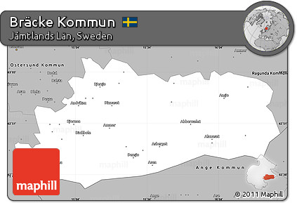Gray Simple Map of Bräcke Kommun