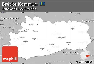 Gray Simple Map of Bräcke Kommun