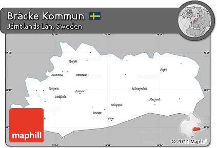 Gray Simple Map of Bräcke Kommun, single color outside