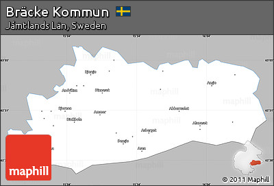Gray Simple Map of Bräcke Kommun, single color outside