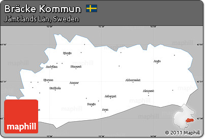 Gray Simple Map of Bräcke Kommun, single color outside