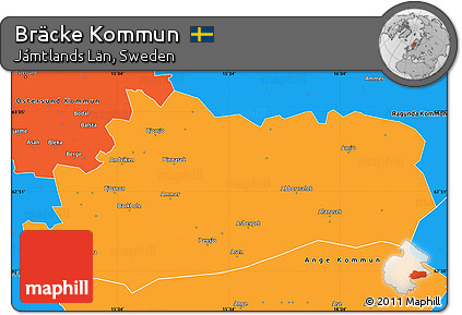Political Simple Map of Bräcke Kommun