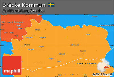 Political Simple Map of Bräcke Kommun