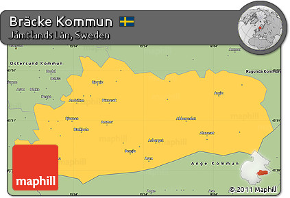 Savanna Style Simple Map of Bräcke Kommun