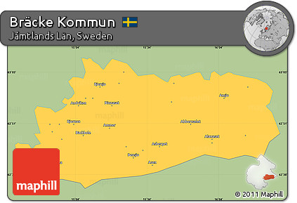 Savanna Style Simple Map of Bräcke Kommun, single color outside