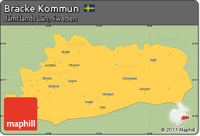 Savanna Style Simple Map of Bräcke Kommun, single color outside