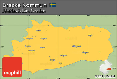 Savanna Style Simple Map of Bräcke Kommun, single color outside