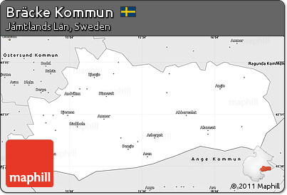 Silver Style Simple Map of Bräcke Kommun