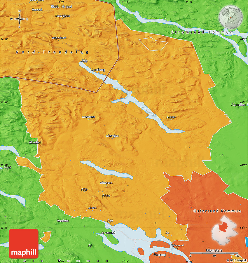 Political Map of Krokom Kommun