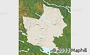 Shaded Relief Map of Krokom Kommun, satellite outside