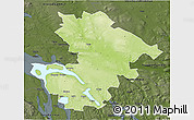 Physical 3D Map of Östersund Kommun, darken