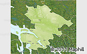 Physical 3D Map of Östersund Kommun, satellite outside