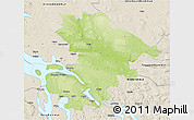 Physical 3D Map of Östersund Kommun, shaded relief outside
